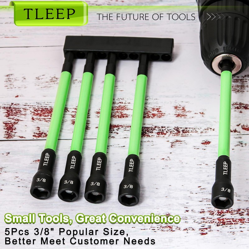 TLEEP 150MM 3/8" Magnetic Power Nut Driver Set for Impact