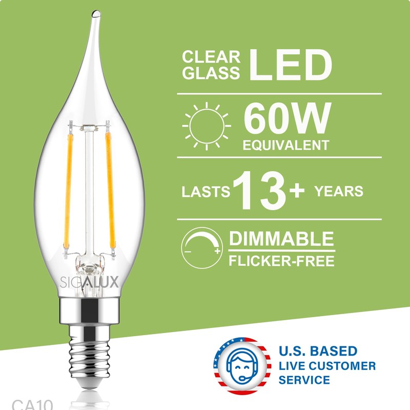 Sigalux E12 LED Bulb Candelabra Base 60 watt LED Chandelier