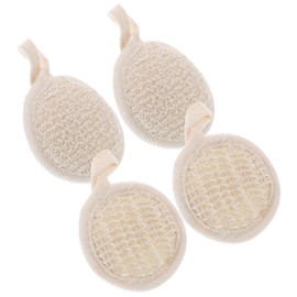 Outanaya Natural Loofah Sponge Bath Cloths for Body Wash Gentle Exfoliating Cotton Loofah Pads with Hanging Design Cotton Linen Blend for Skin Cleansing and Massage Routine