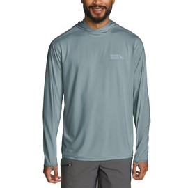 Eddie Bauer Men’s UPF 50+ Performance Hoodie - Lightweight Regular Fit - Moisture Wicking (Blue, Large)