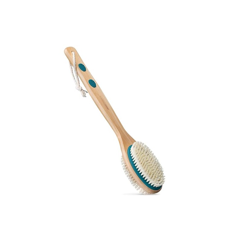 MainBasics Cepillo de ducha de doble cara con mango largo