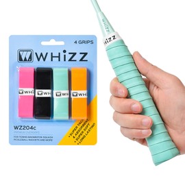 BAIHUALIN Whizz Badminton Tennis Racket Grip Tape (4 Grips) - Tacky/Fast Dry/Soft Feel - Squash Overgrip Pickleball Grip, Mix