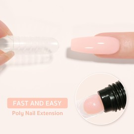 GAOY Poly Gel, 60g Nail Extension Gel, Milky Nude Builder Gel Nail Enhancement Gel for Beginner & Professional Nail Art Salon DIY at Home