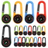 Pack of 20 Compass Keyrings, Colourful Mini Carabiner Compass Key Holder, Zip Fixer for Outdoor Hiking, Camping, Party Toy