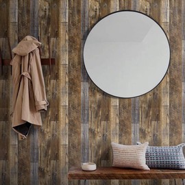 Decoroom Wood Peel and Stick Wallpaper 17.71" X 394" Peel and Stick Distressed Wooded Wall Paper