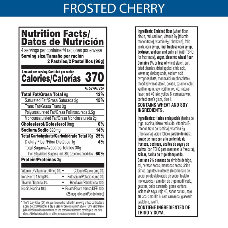 Pop-Tarts Toaster Pastries, Breakfast Foods, Kids Snacks, Frosted Cherry, 13.5oz