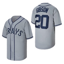 Mens #20 Josh Gibson Baseball Jersey Homestead Grays Baseball Shirt Stitched Grey Size L