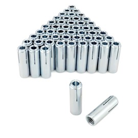 QWORK Drop-in Anchor, 50 Pcs 1/2"-13 Inner Female Thread Expansion Anchor, Zinc Plated Surface Drop in Anchors for Solid Concrete(Only)