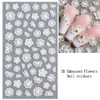 LANODO 3 Pcs Nail Stickers 5D Flower Black and White