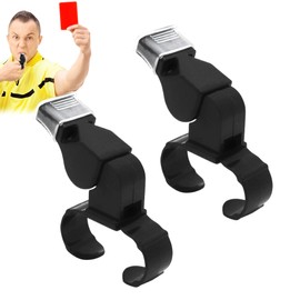 MEKEET 2PCS Whistles Sports Finger Grip Whistle Loud Crisp Sound Whistle Tooth Guard Referee Whistle Handheld Whistle Netball Whistle for Training and Outdoor Camping