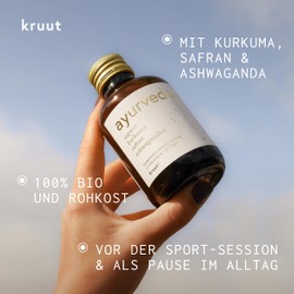 Kruut – Ayurveda Kräuterauszug bio 150ml – Goldenes Elixier aus kraftvollen Kräutern – Ingwer, Kurkuma, Kardamom, Safran & mehr – Oxymel Tinktur Kräuterdrink Sirup Kur