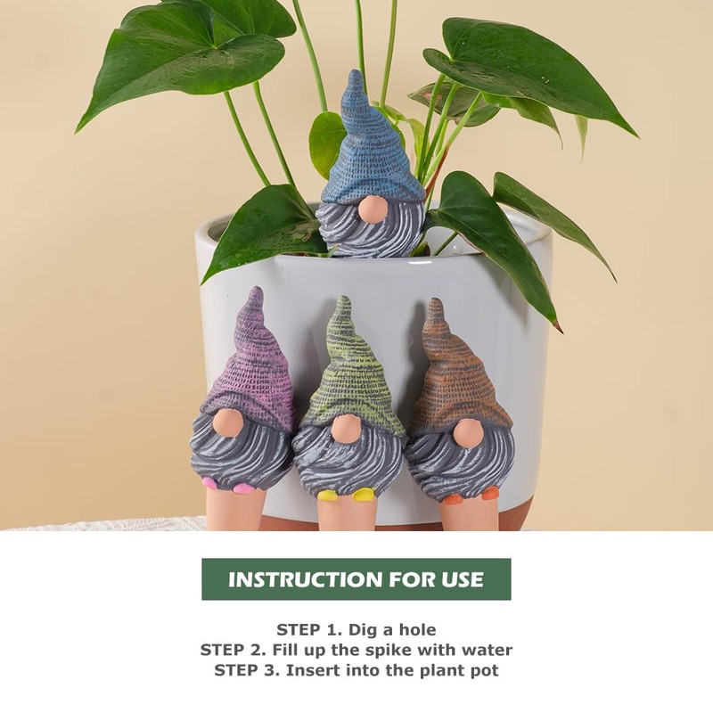 4 Pack Terracotta Watering Spikes, Vacation Self-Watering Planters Devices -