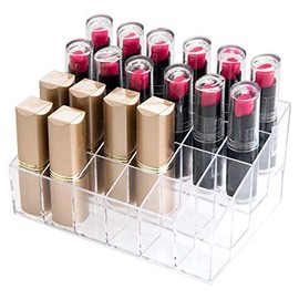 PJLANDI Caja de almacenamiento para pintalabios transparente con soporte para cosméticos