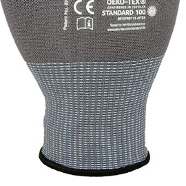 ASATEX Fine Knit Gloves with Micro Foam Coating HIT099, Grey/Black, Size 9 (12 Pairs)