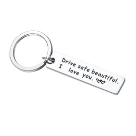 FUNCYboo Drive Safe Keychain, Drive Safe Beautiful Keychain I Love You keychain for Wife Daughter Sister Girlfrend Mothers Day Gifts