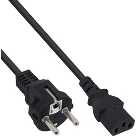 InLine 16651H Power Cable, Protective Contact Straight to IEC Plug C13, 0.5 m, Black