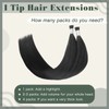 Sixstarhair I Tip Hair Extensions Human Hair Jet Black Keratin