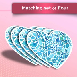 Vinyl Heart Stickers (Set of 4) - Binary Code Concept Computer Hacking Fun Decals for Laptops,Tablets,Luggage,Scrap Booking,Fridges #16412-2