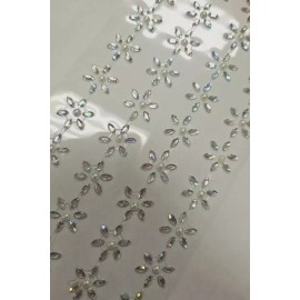 Crystals and Gems CraftbuddyUS 52pcs 18mm Crystal FLOWERS Self Adhesive AB CLEAR Diamante Gems
