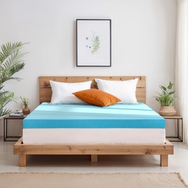 CHUN YI 4 inch Twin XL Size Memory Foam Mattress Topper, Gel-Infused Extra Long Colleage Dorm Bed Topper for Pressure Relief CertiPUR-US Certified