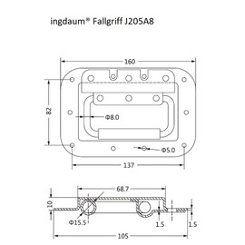 ingdaum® Crate Drop Handle (Pack of 2) Crate Handle, Folding Handle for Crates and Cabinets (J205A8 MS)