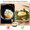 2.9 inch Egg Rings Set of 2 with Silicone Handle,