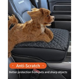 LINOAH Center Console Cover for 2019-2026 Ram 1500 Center Console Cover, Armrest Cushion Pad Cover, PU Leather for 5th Ram 1500 Armrest Cushion Pad Cover Anti-Scratch for Ram 1500 Accessories