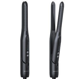Wavytalk 0.65" Pencil Flat Iron, Cool Curl Pencil, Small Airflow Styler and Straightener for Short Hair, Pixie Cut and Edges, Curling Iron for Short Hair with 360º Cool Airflow, Black
