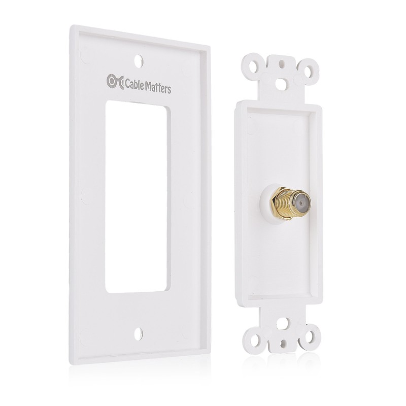 Cable Matters 2-Pack 1-Port TV Cable Wall Plate (Coax Wall