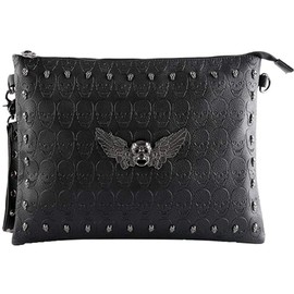 Downupdown Ladies Punk Spike Skull Rivet Clutch Bag Handbag Small Shoulder Bag Women's Designer Evening Party Purses