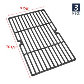 DcYourHome Cast Iron Cooking Grid Grate Replacement Parts for Uniflame GBC1059WE-C, GBC1059WB-C, 16 1/4‘’ BBQ Grill Grates Repair Part for Backyard Grill BY13-101-001-13 Gas Grill Model, 3 Pcs