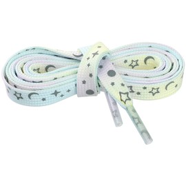 Elerevyo Unisex Gradient Colored Shoelaces Reflective Stars Flat Shoe Laces for Sneakers Casual 160cm/63 Yellow Blue