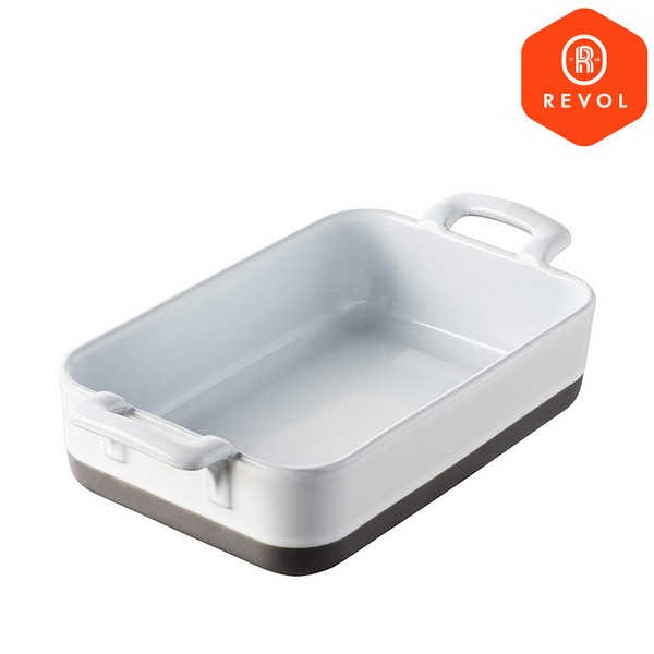 Revol [Rebol] Eclipse Deep Rectangular Plate 19cm 1p (Vintage White)