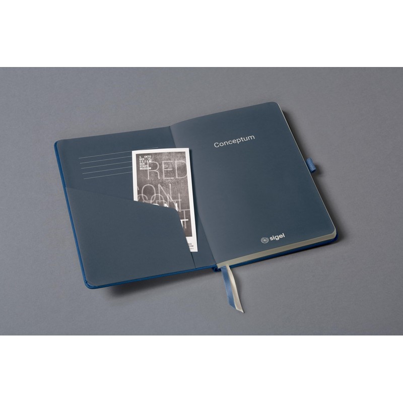 SIGEL CO402 Premium Notebook Squared A5, Hardcover, Blue Metallic, Made