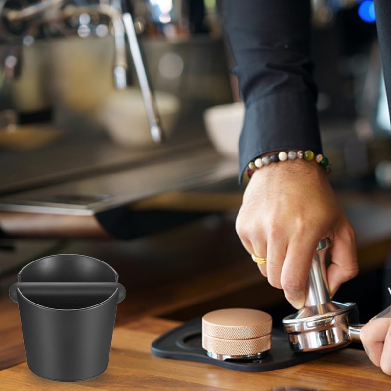 Coffee Knock Box, Non-Slip Coffee Grounds Container, 12.2cm/4.8in Espresso Coffee