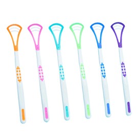 Tongue Scraper, Pack of 10 Tongue Scrapers, Tongue Cleaner for Adults and Children, Soft Tongue Brush, BPA-Free, for Against Bad Breath and Cleaning Tongue (Random Colour)