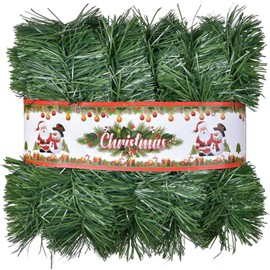 Christmas Garland, 40 Foot Artificial Pine Garland Holiday Decor for Outdoor or Indoor Home Garden Artificial Green Greenery Garland, or Fireplaces Holiday Party Decorations