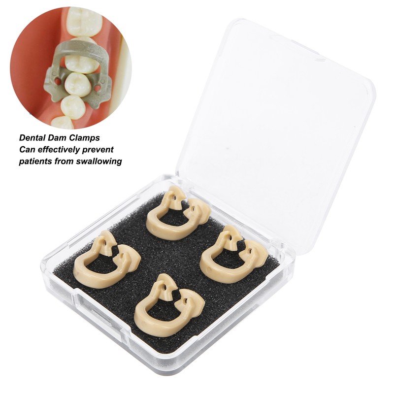4pcs Resin Dental Dam Clamps Barrier Clip Dental Materials Tool
