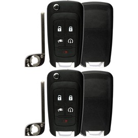 KeylessOption - Funda para llave de arranque remoto de coche sin llave para Chevy Volt OHT05918179 (paquete de 2)