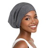 Joyhabit Satin Bonnet for Sleeping, Dark Gray, Breathable Modal Cotton