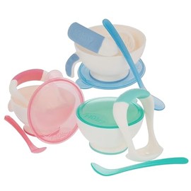 Nuby 0048526054350 conjunto de alimentación de niño, conjuntos de alimentación de niño colores surtidos, Los colores pueden variar, Una talla, Una talla