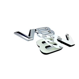 2 PCS V8 Emblem 3D Zinc Alloy Chrome Adhesive V8 Truck Badge Replacement for Universal Cars Decorative Accessories (Silver)