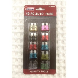 Sparkling 10 pc Assorted Car Fuse Auto Trucks SUV's Replacement Blade fuses