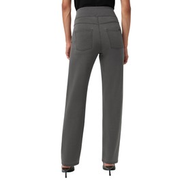 HUE Women's Super Soft Stretch High Rise Straight Denim Leggings, Jeggings with No Side Seams, Grey Wash, Large