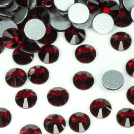 400pcs SS30 Dark Red Nail Rhinestones Bulk 6mm Dark Siam Nail Art Round Crystals K9 Glass Flatback Gems Beads Stones Diamonds Gluefix for Nail Charms DIY Crafts Jewels Accessories Eyes Face Makeup