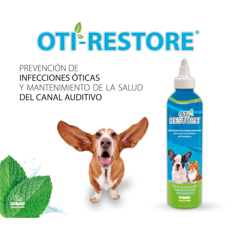 HOLLAND Oti-Restore 250 ml Limpiador ótico Biodegradable para Perros y