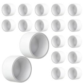 30Pack 3/4 Inch PVC End Cap Fittings, Flat PVC Cap for Build PVC Furniture, Schedule 40 Furniture Grade PVC Pipe Cap Plug Adapter, White PVC Slip Caps Socket Fittings for DIY Garden Shelf Cat Trees