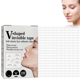 100 Stück Facelifting Aufkleber V-Form Unsichtbar in Box, Dünne Unsichtbare Facelifting Aufkleber gegen Falten, wasserdichte v fege Make-up Klebeband unsichtbar atmungsaktive hubergesicht