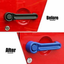 Asiph Blue Side Rearview Mirror Cover/Door Handle Trim Decor 07+ Front Left Right Exterior Rear for Jeep for Wrangler 2007-2017 Gloss 221107L0395 XYF0140