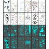 12 Sheets Glow in the Dark Tattoo Stickers Waterproof -